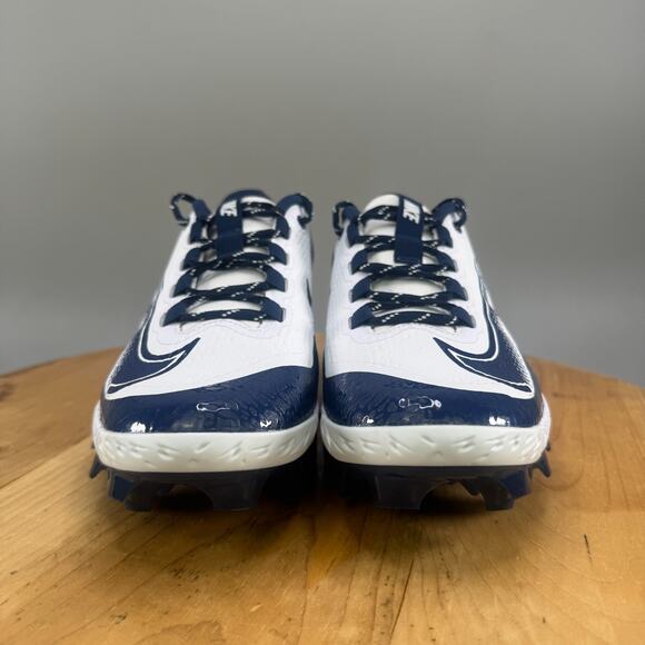 Nike Huarache Elite 4 Low MCS Men Size 8.5 White Navy Baseball Cleats FD6255-107 - Picture 2 of 9